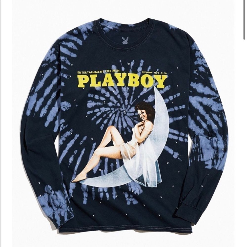 Playboy UO Urban Outfitters Retro Tie-Dye Long Sleeve Shirt Tee T-Shirt S M